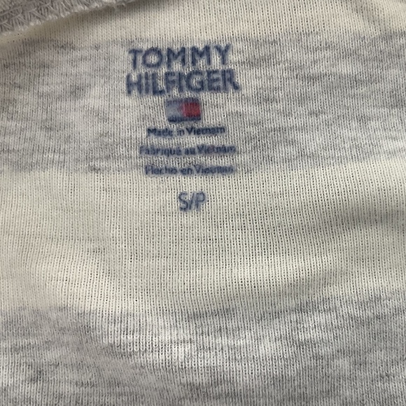 Tommy Hilfiger White & Grey Striped Long Sleeve Vintage Shirt - Picture 5 of 6